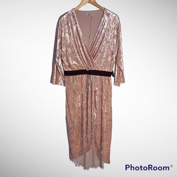 Eva Mendes Pink Crush Velvet Dress A25021 - Picture 3 of 13